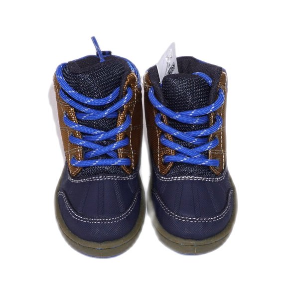OshKosh B'gosh Liam2 Toddler Brown/Blue Rugged Nylon Hiking Boots Brand New NIB - Picture 3 of 6